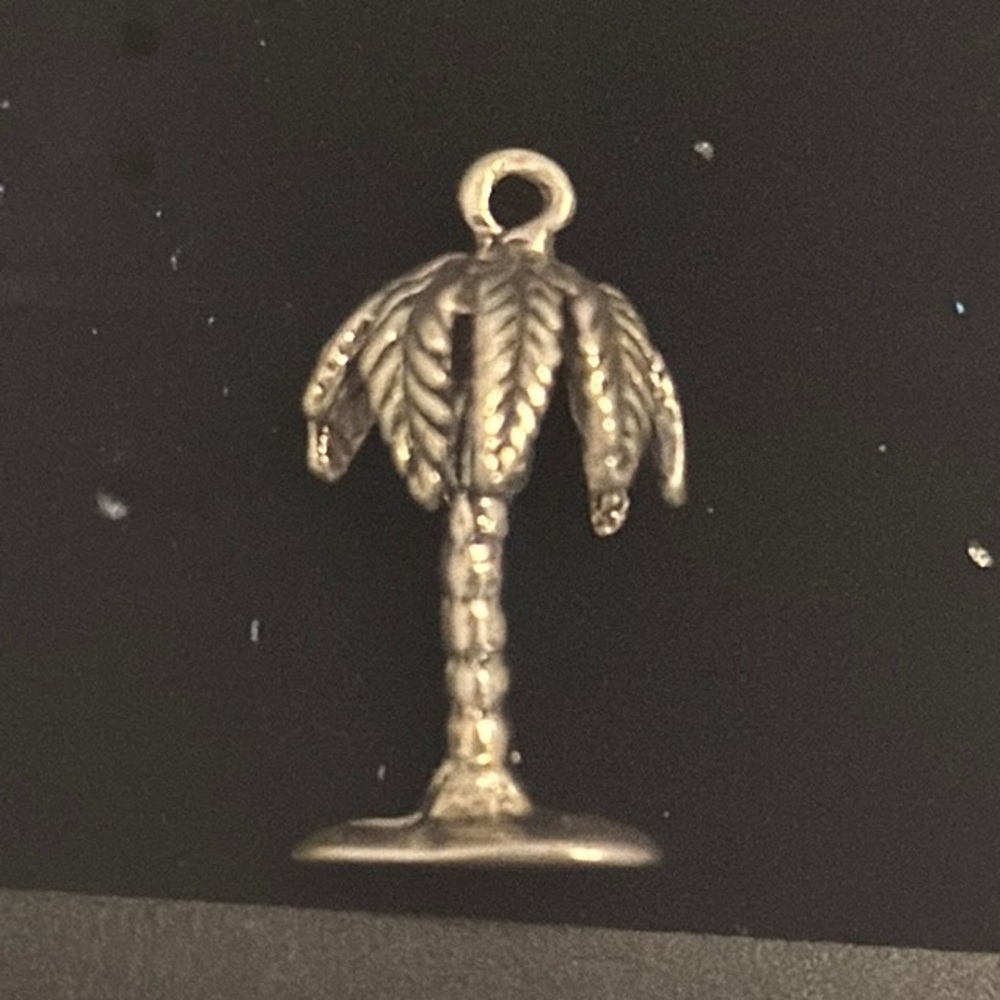 Solid Sterling Silver Palm Tree Pendant